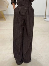 Chic Commute High-Waist Sequin Pocket Pants