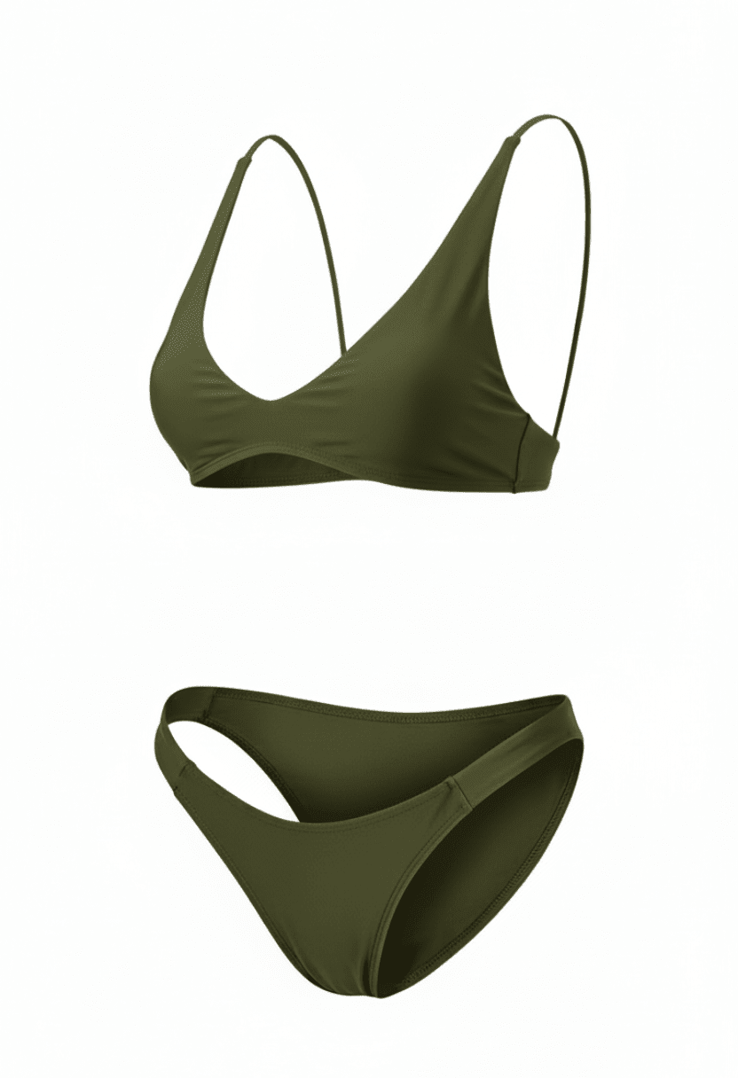 Elara Olive Bikini Set - Chic Two-Piece Swimwear