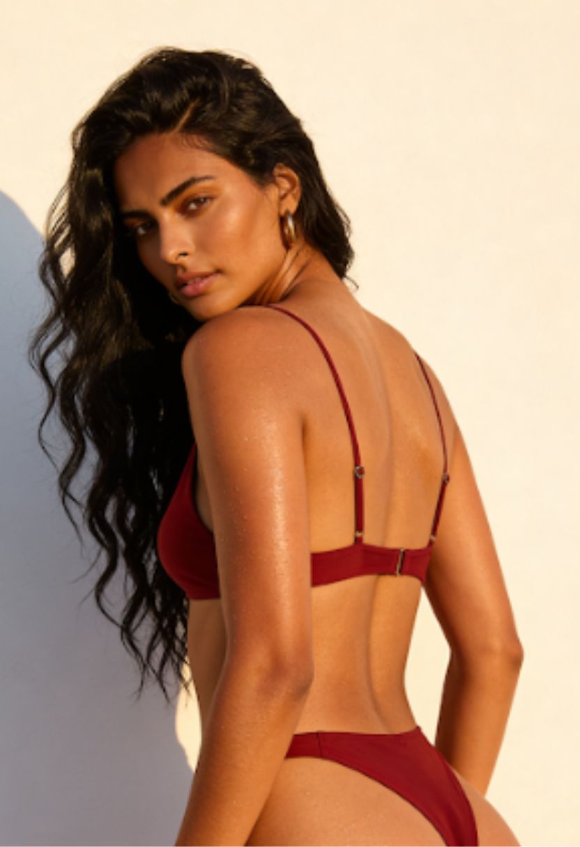Elara Bikini Top Burgundy