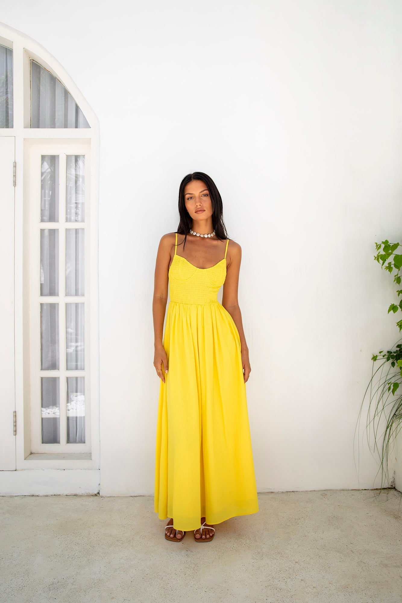 ARESS MILANO Blushing Lovers Maxi Dress Yellow