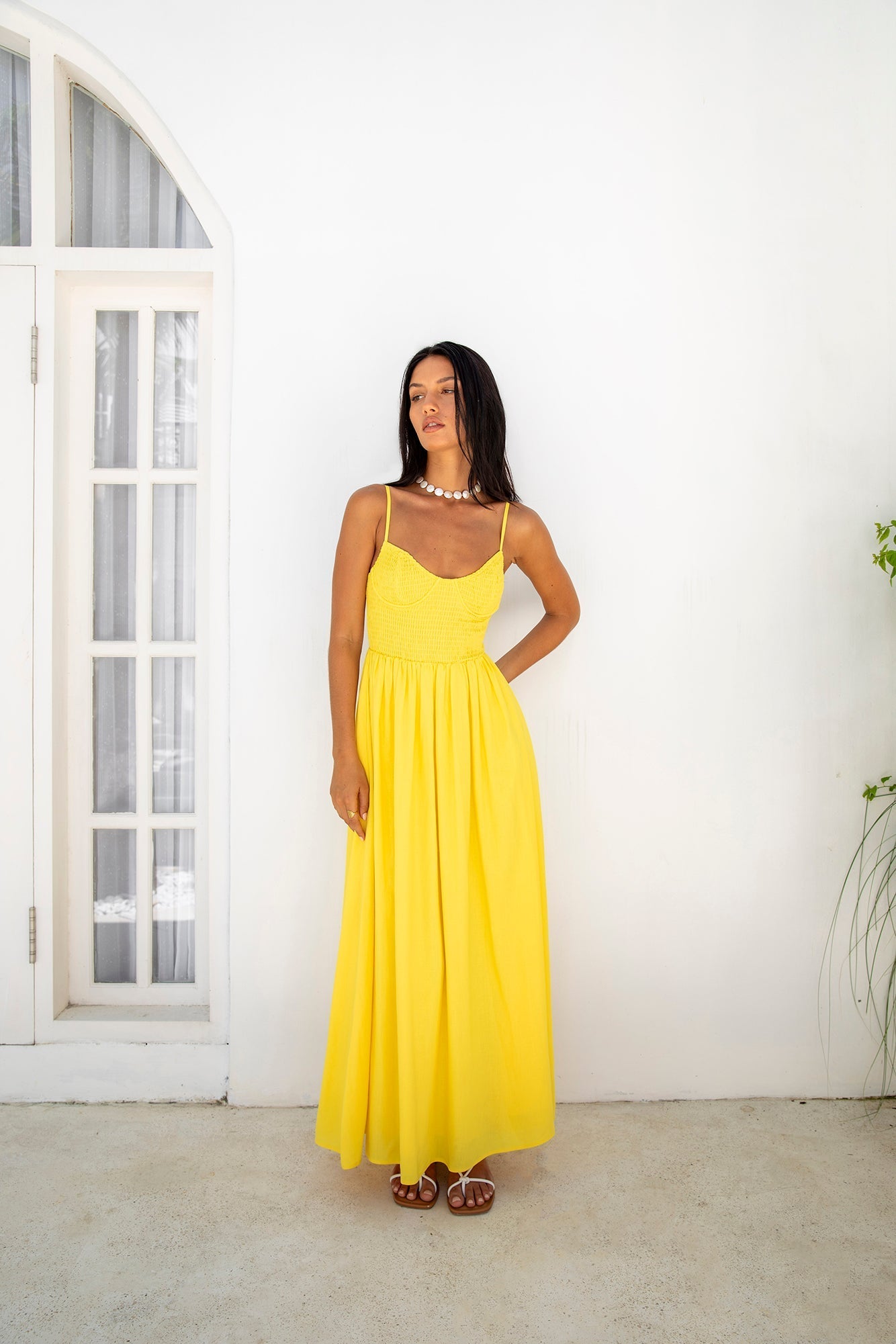 ARESS MILANO Blushing Lovers Maxi Dress Yellow
