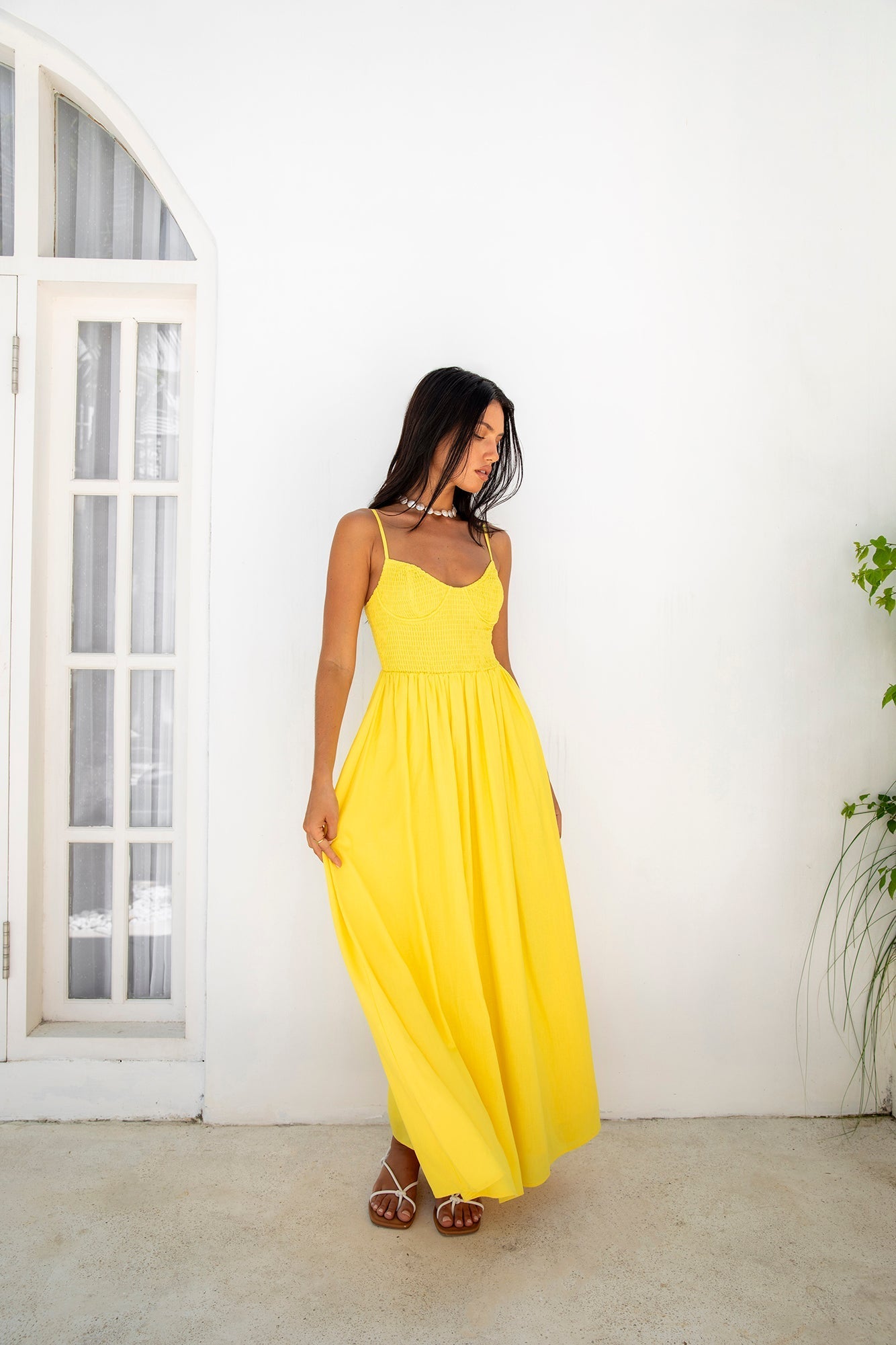 ARESS MILANO Blushing Lovers Maxi Dress Yellow