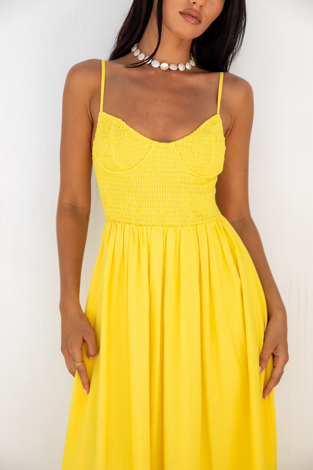 ARESS MILANO Blushing Lovers Maxi Dress Yellow