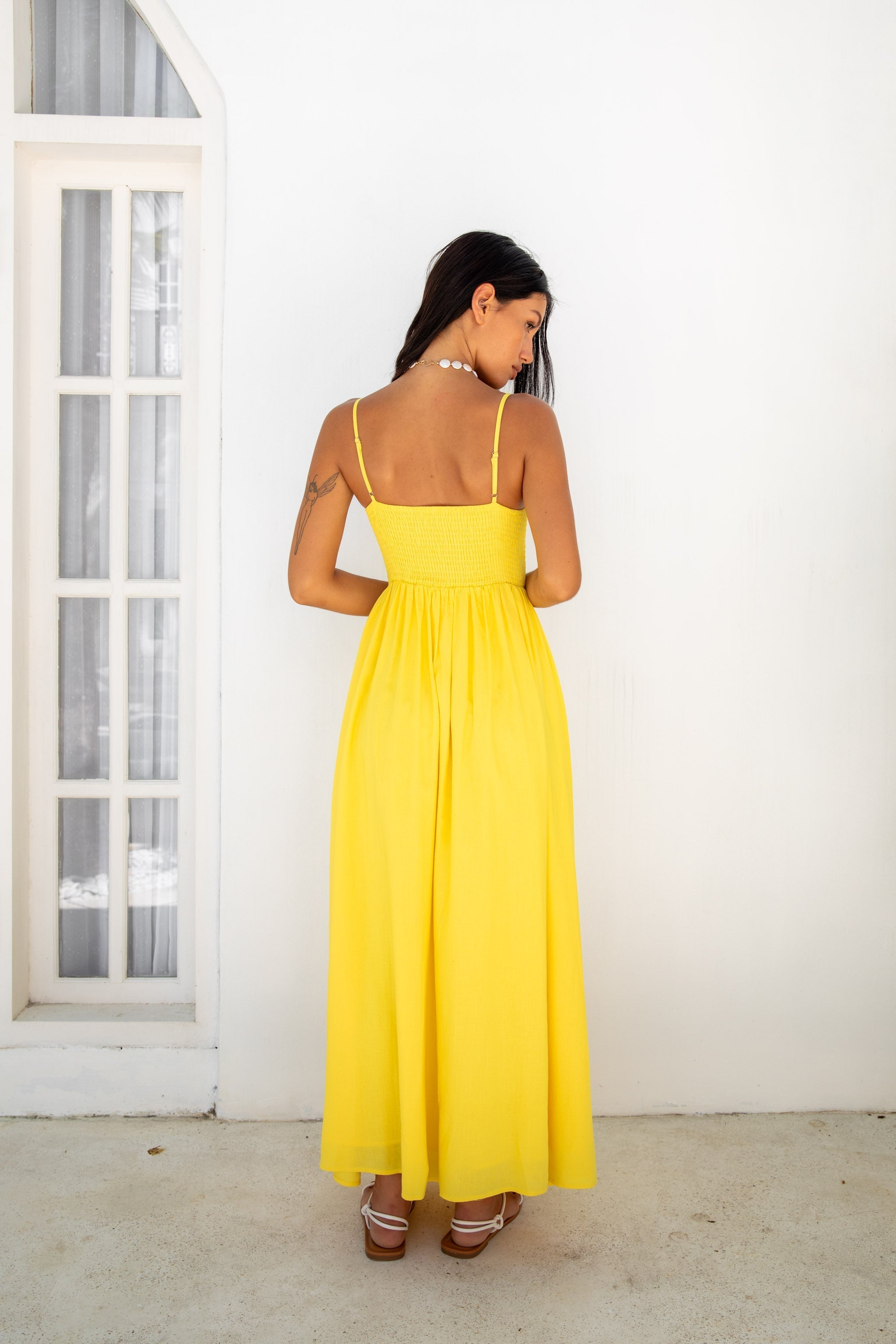 ARESS MILANO Blushing Lovers Maxi Dress Yellow