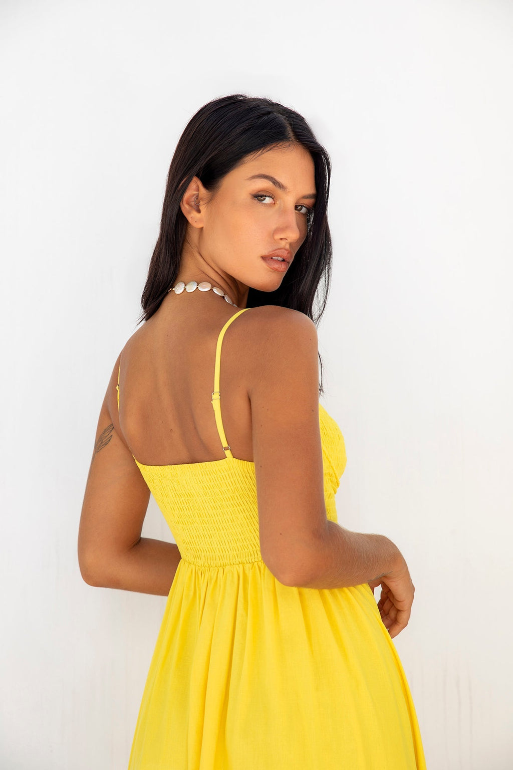 ARESS MILANO Blushing Lovers Maxi Dress Yellow