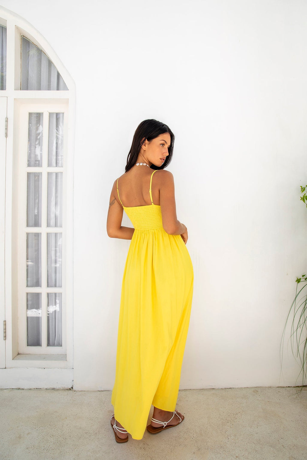 ARESS MILANO Blushing Lovers Maxi Dress Yellow