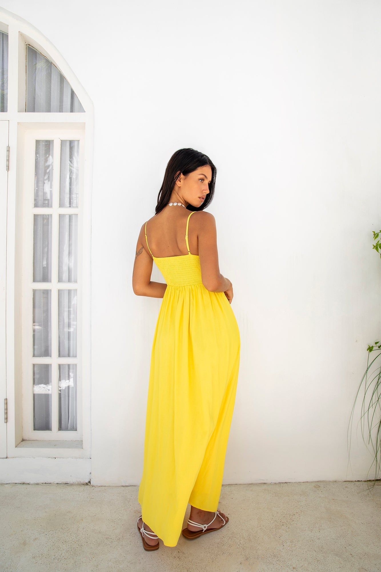 ARESS MILANO Blushing Lovers Maxi Dress Yellow