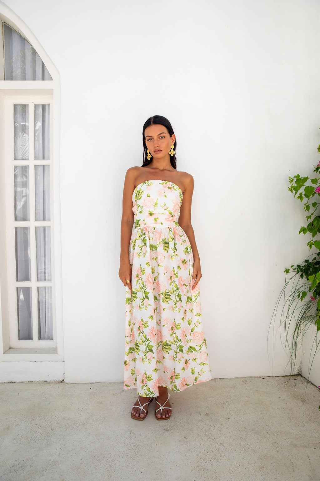 ARESS MILANO Bellissima Strapless Maxi Dress Pink
