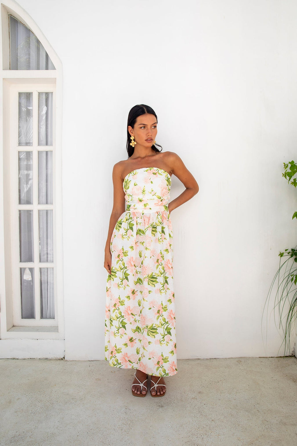 ARESS MILANO Bellissima Strapless Maxi Dress Pink