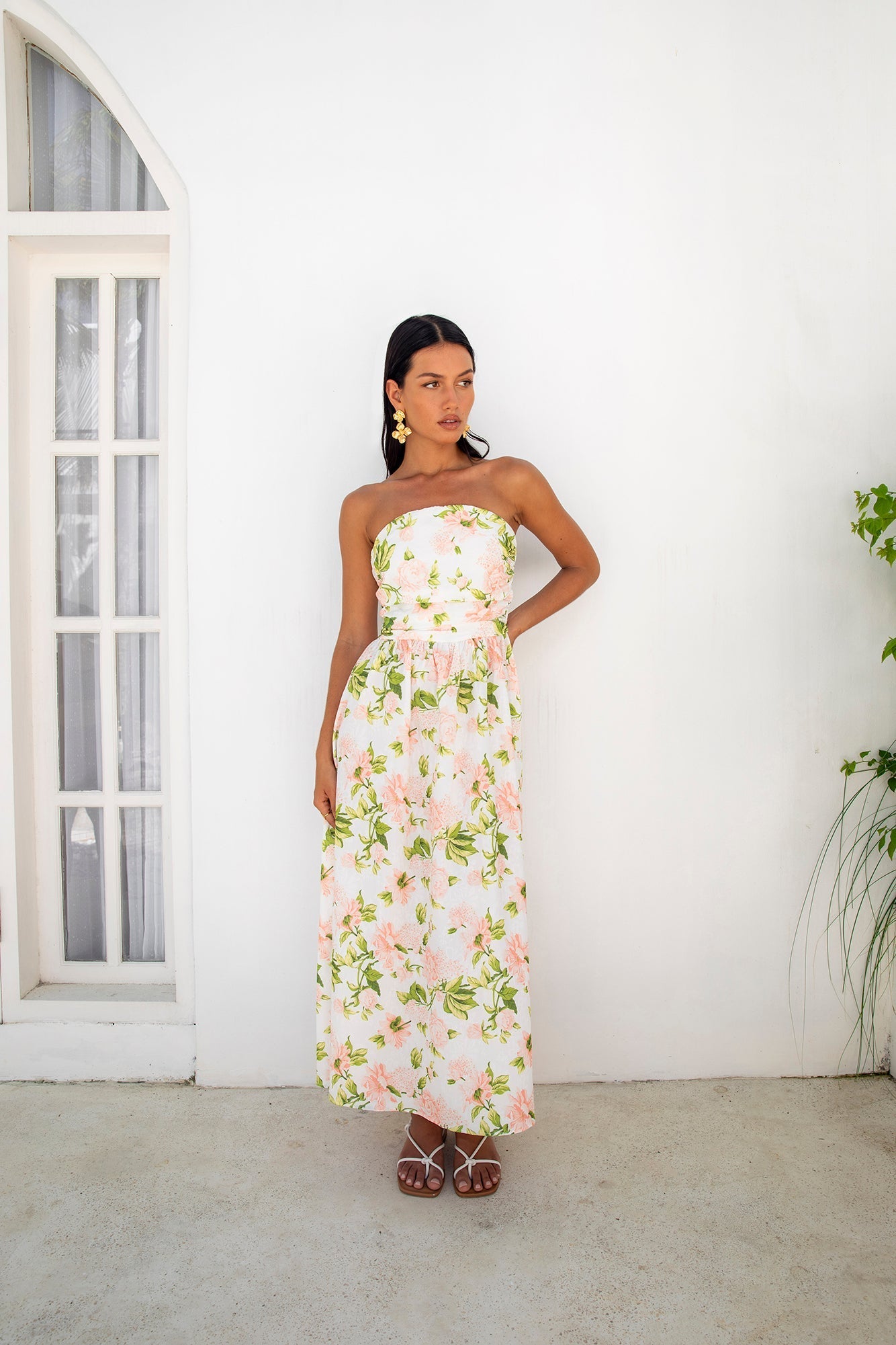 ARESS MILANO Bellissima Strapless Maxi Dress Pink