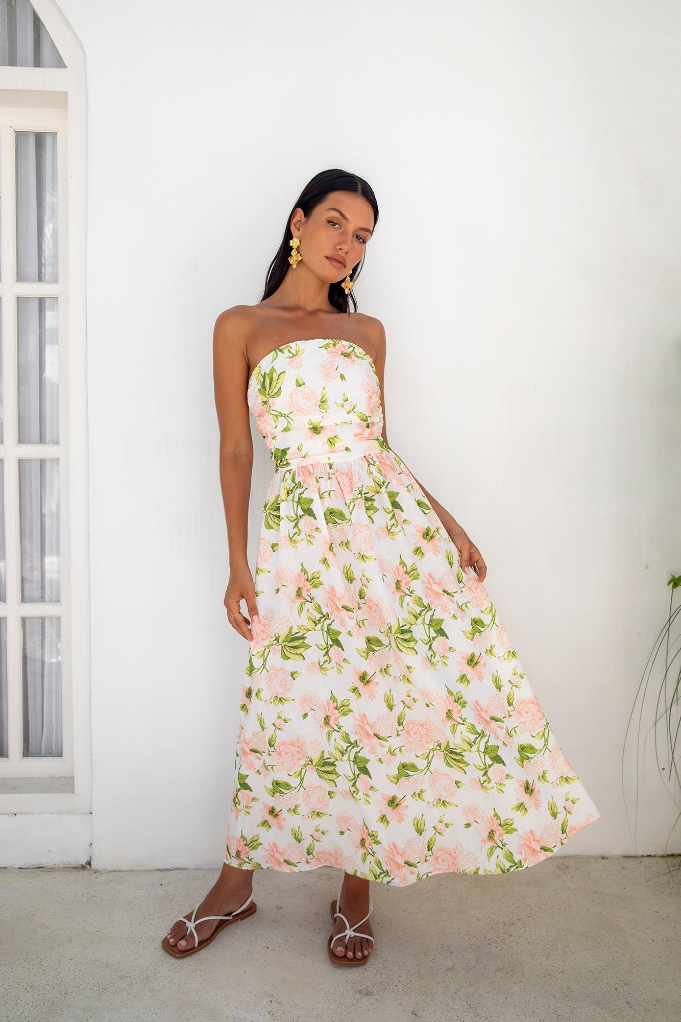 ARESS MILANO Bellissima Strapless Maxi Dress Pink
