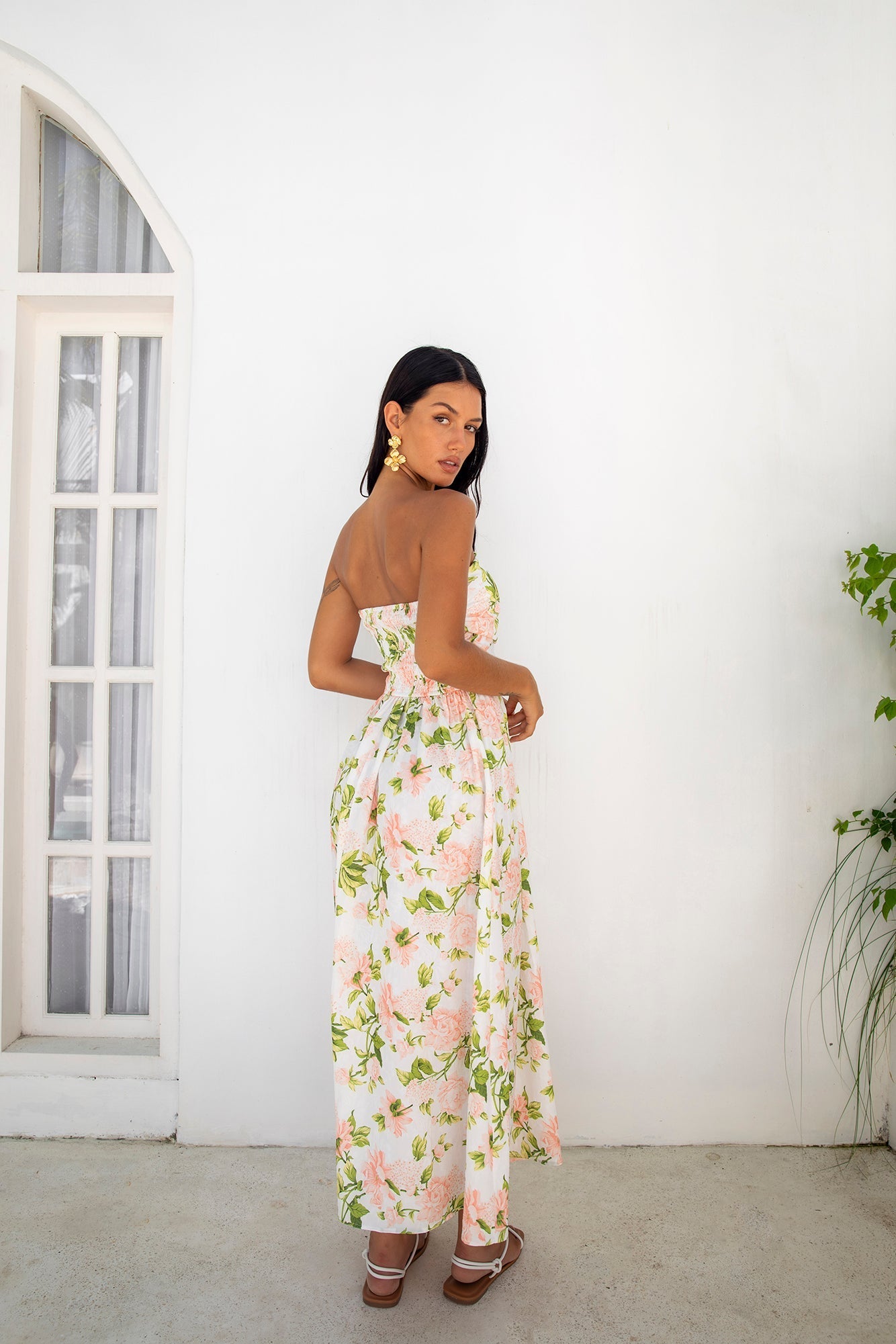 ARESS MILANO Bellissima Strapless Maxi Dress Pink