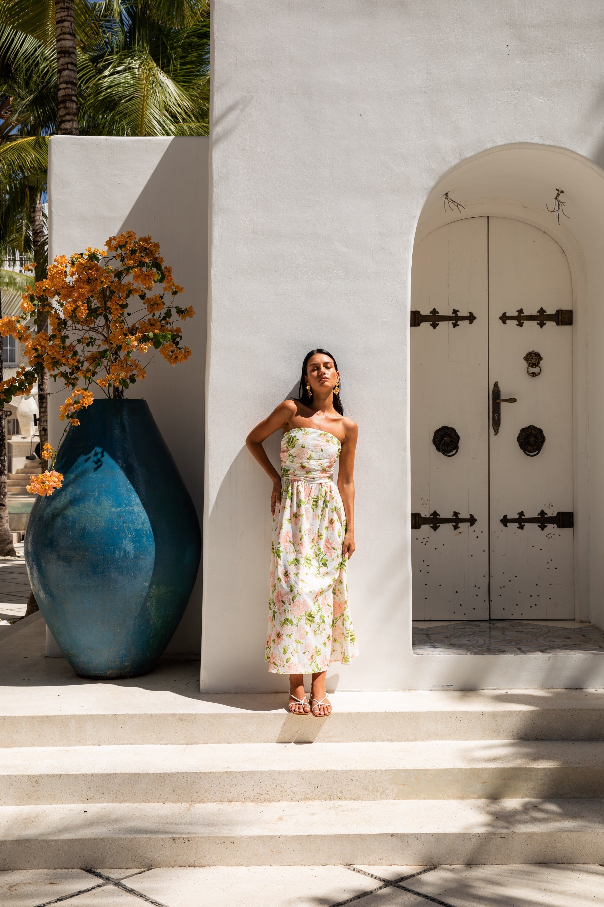 ARESS MILANO Bellissima Strapless Maxi Dress Pink