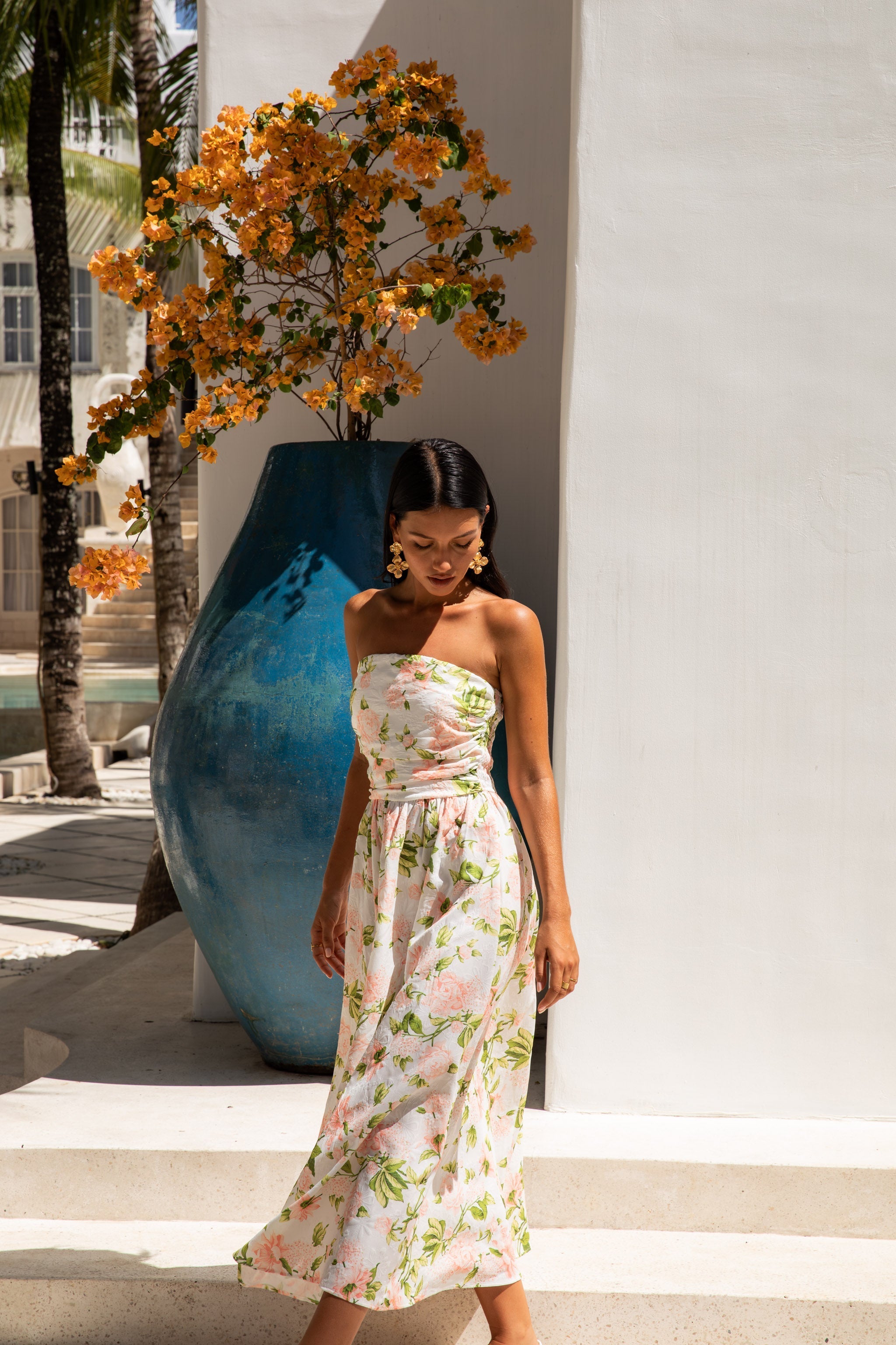 ARESS MILANO Bellissima Strapless Maxi Dress Pink
