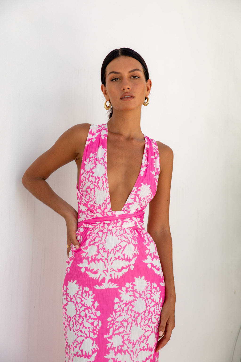 ARESS MILANO Harper Maxi Dress Pink