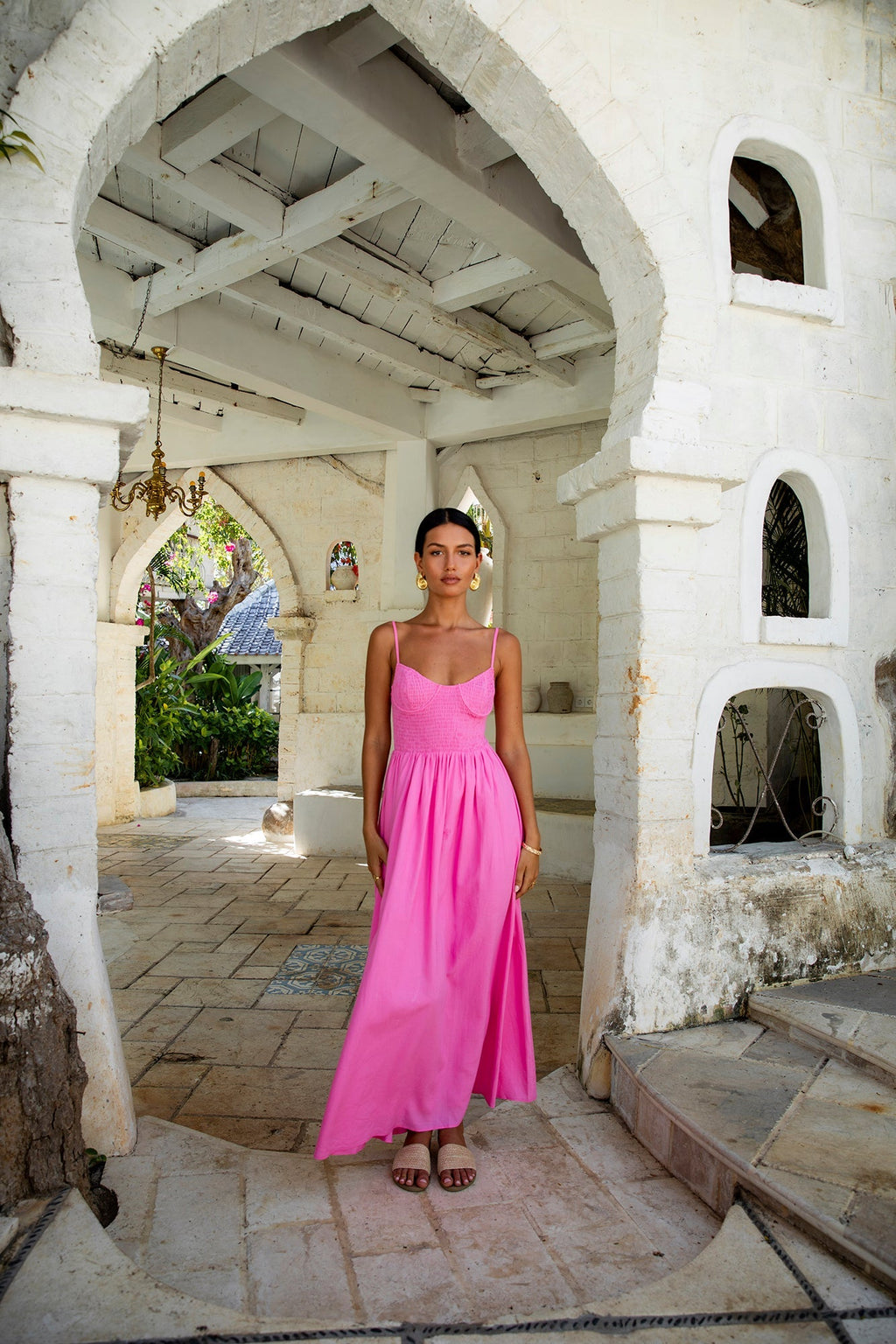 ARESS MILANO Blushing Lovers Maxi Dress Pink