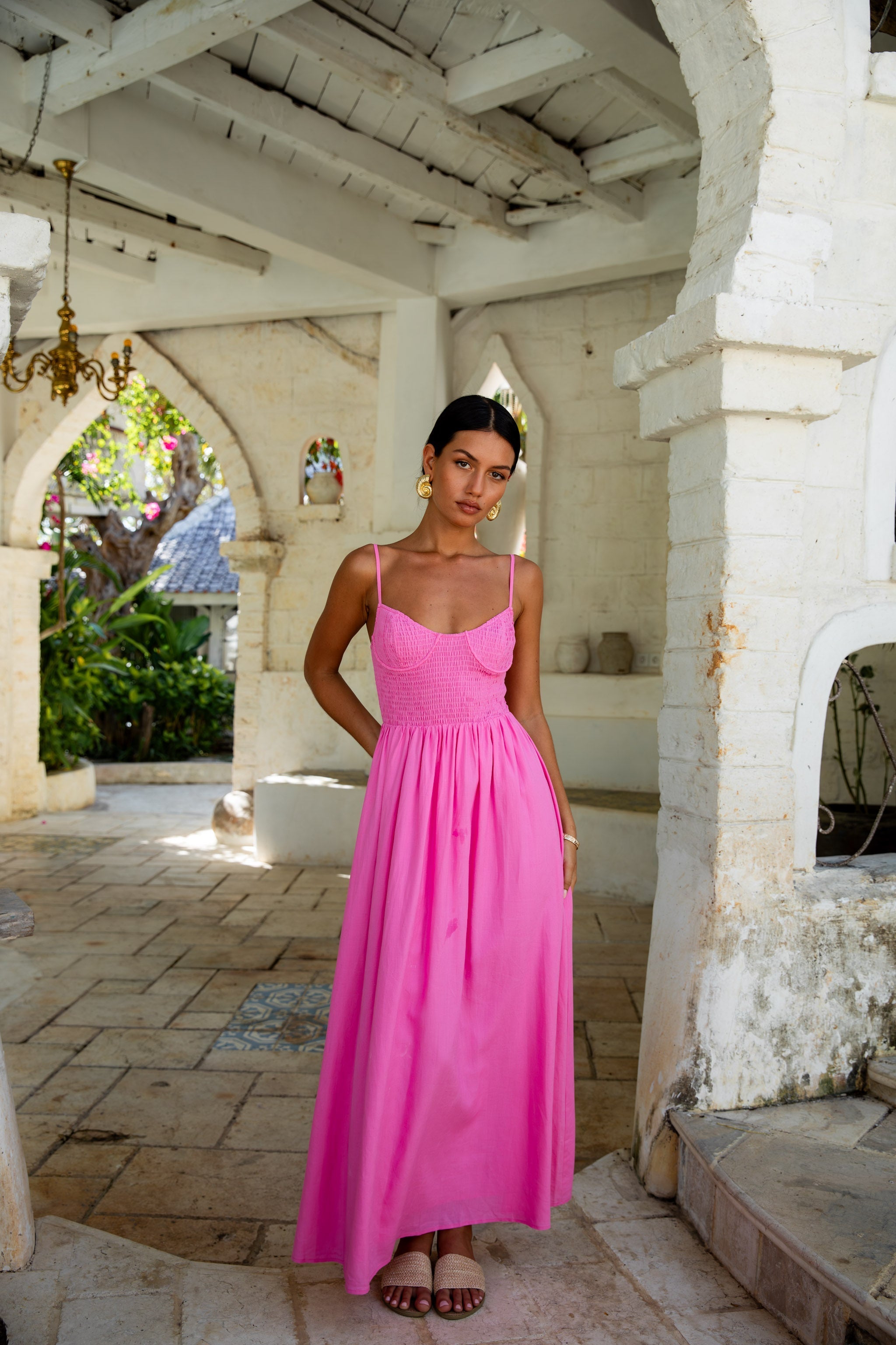 ARESS MILANO Blushing Lovers Maxi Dress Pink