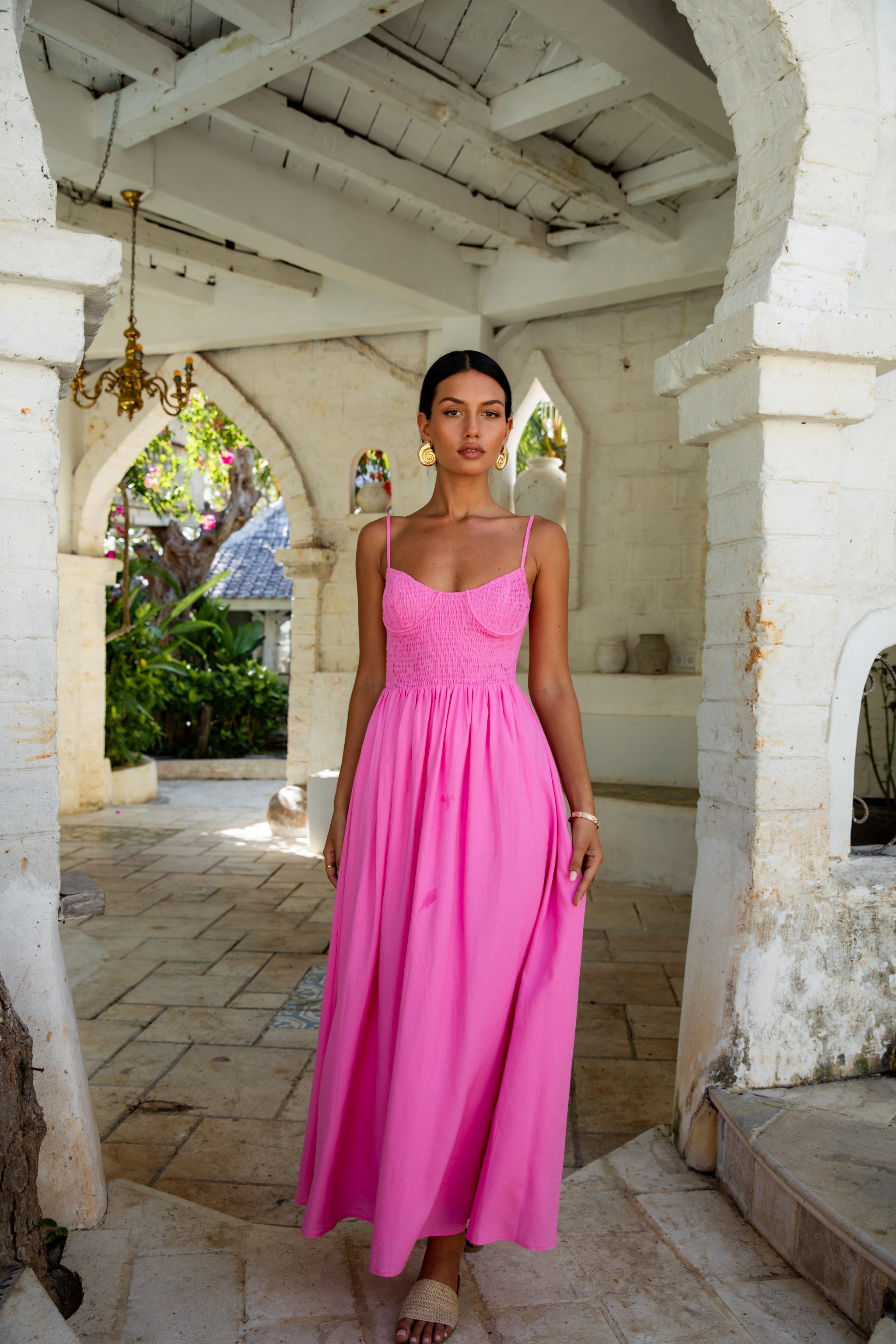 ARESS MILANO Blushing Lovers Maxi Dress Pink