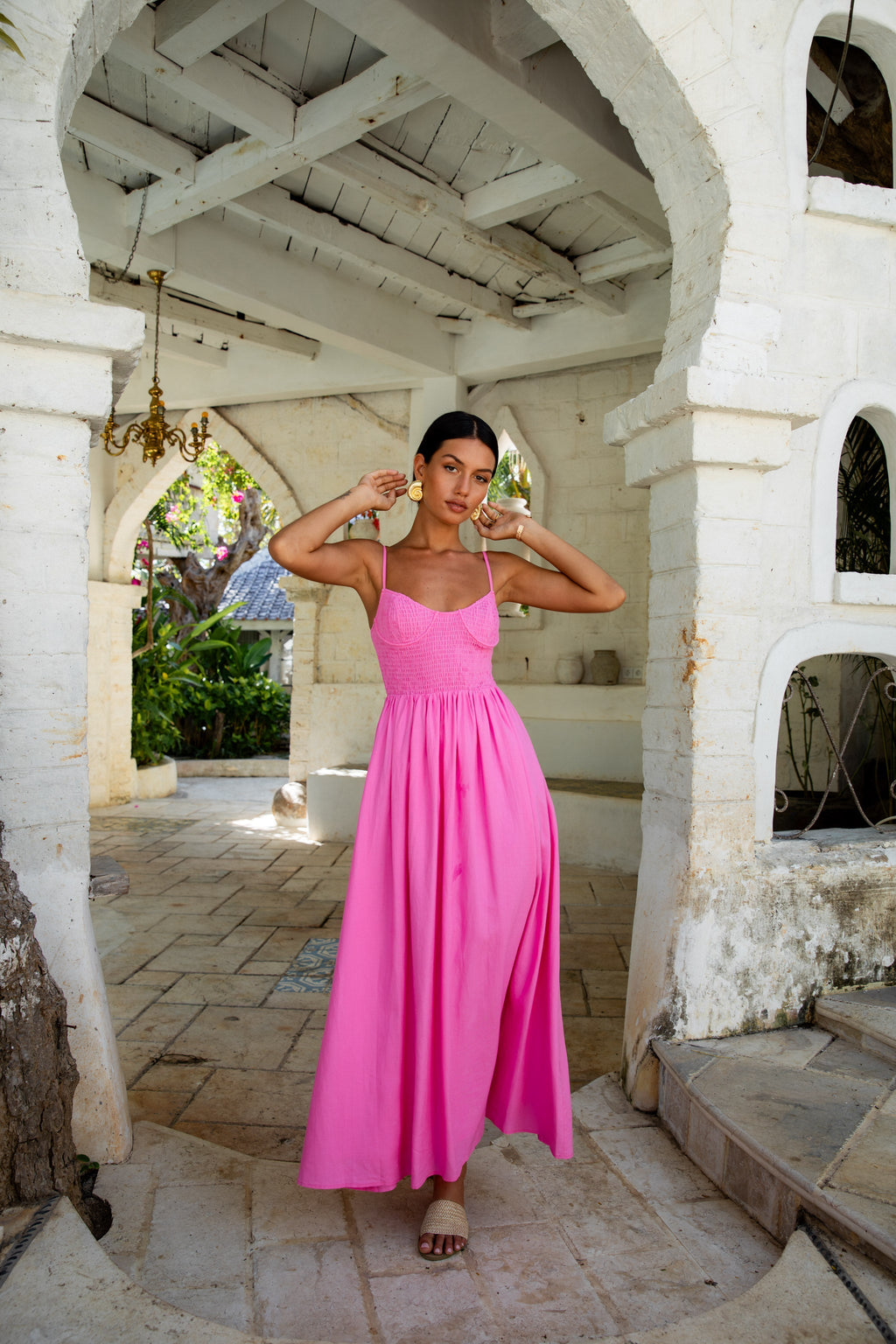 ARESS MILANO Blushing Lovers Maxi Dress Pink