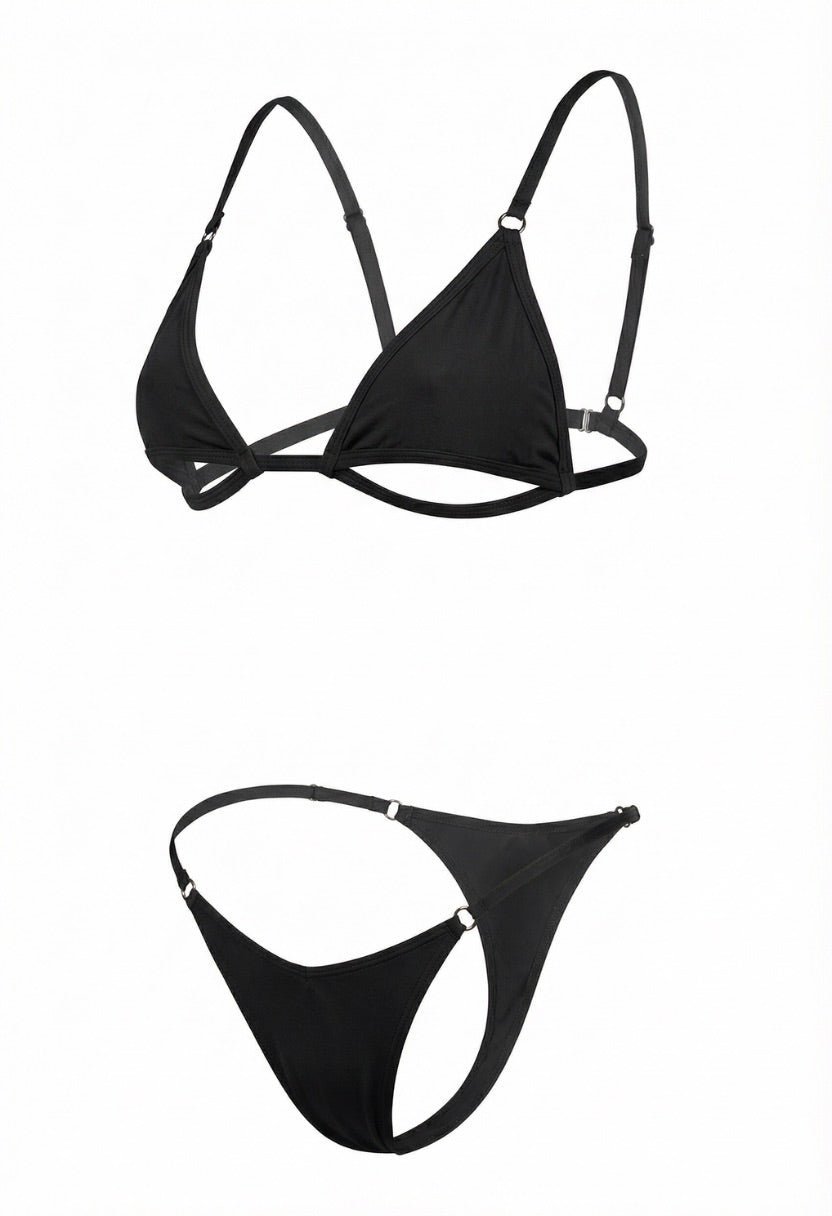 Luna Black Bikini Set - Sleek & Flattering Two-Piece Swimsuit