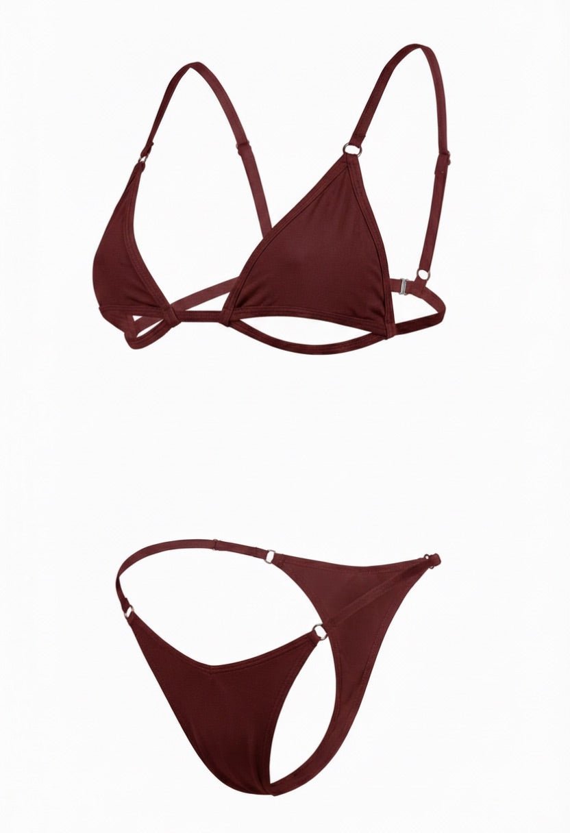 Luna Burgundy Bikini Set – Elegant Two-Piece Swimwear