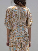 Exquisite Ocean Treasures Print Loose Shirt