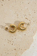 18k Gold Plated Spring Into Step Hoop Earrings Gold