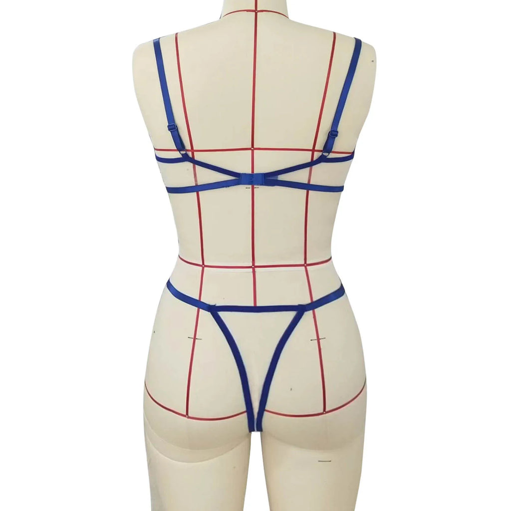 Fiora Embroidery Mesh Underwire Lingerie Set