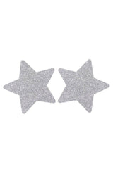 White Glitter Star Pasties