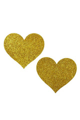 Gold Glitter Heart Pasties