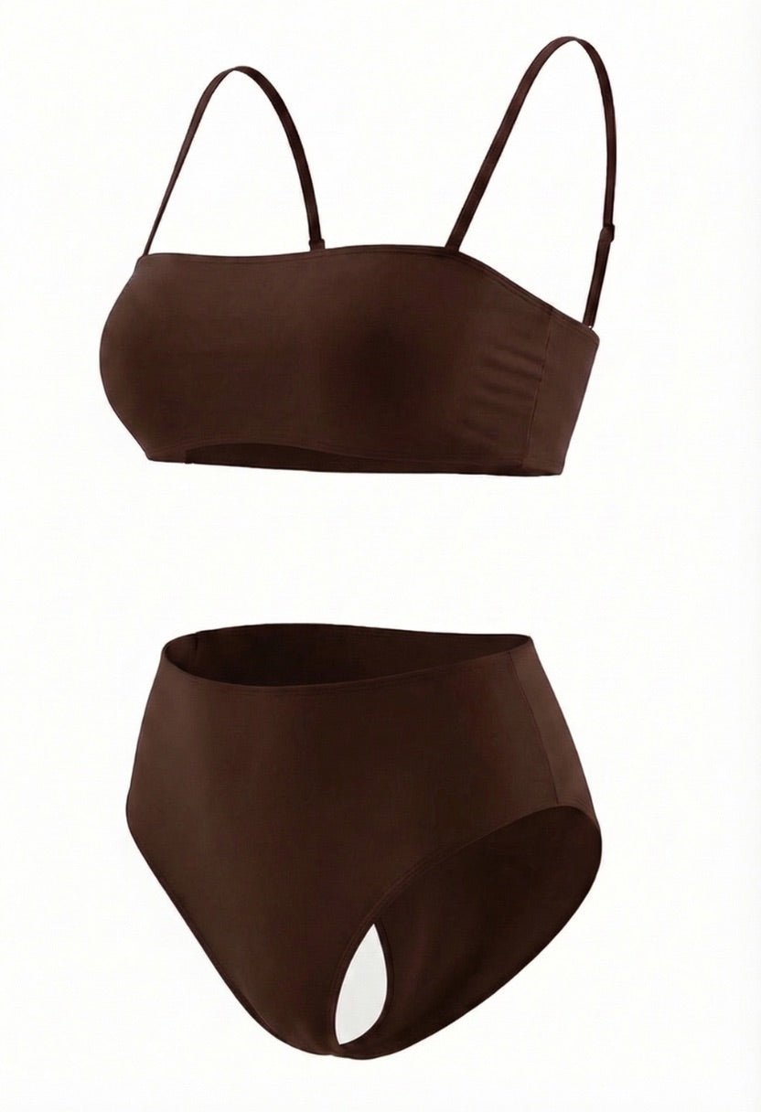 Valeria Brown Bikini Set - Flattering Two-Piece Swimsuit