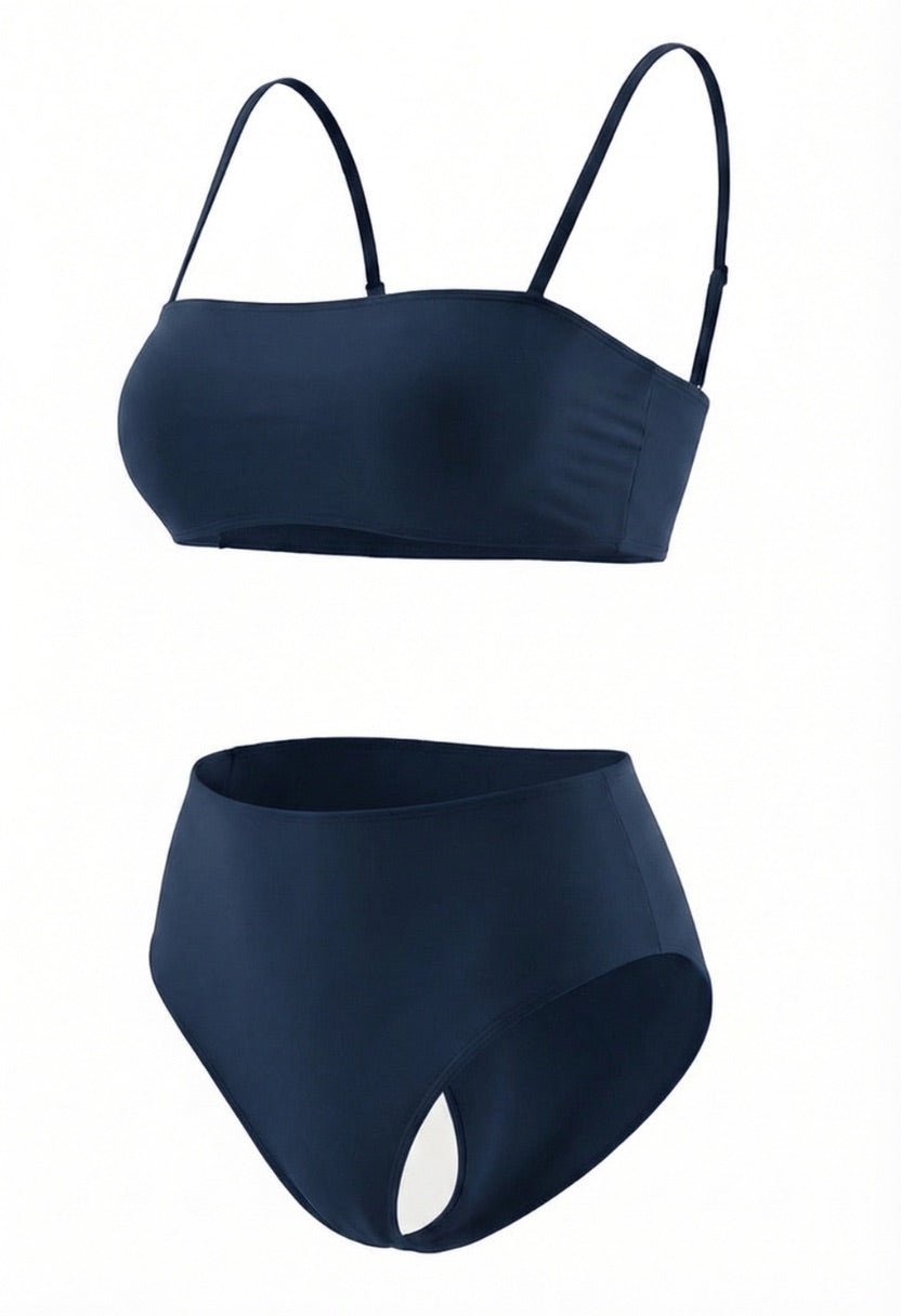Valeria Navy Bikini Set - Flattering, Chic Swimwear for Beach-Ready Style
