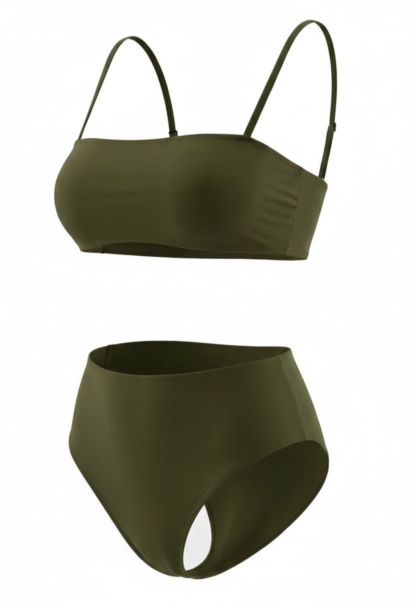 Valeria Olive Bikini Set - Chic, Figure-Flattering Swimwear