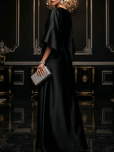 Black Luxe Satin Maxi Dress