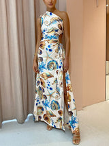 Exquisite Shell Print Side Slit Maxi Dress