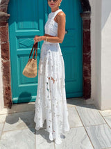 Elegant Hollow Floral Lace Cropped Tank Top