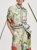 Vintage Artisan Patchwork Print Shirt