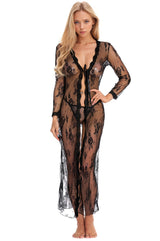 Long Floral Lace Robe