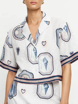 Retro Seashell Print A-line Mini Skirt