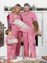 Christmas Striped Print Parent Child Pajama Set