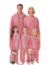 Christmas Striped Print Parent Child Pajama Set