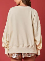 Christmas Bow Sequined Long Sleeve Sweatshirt